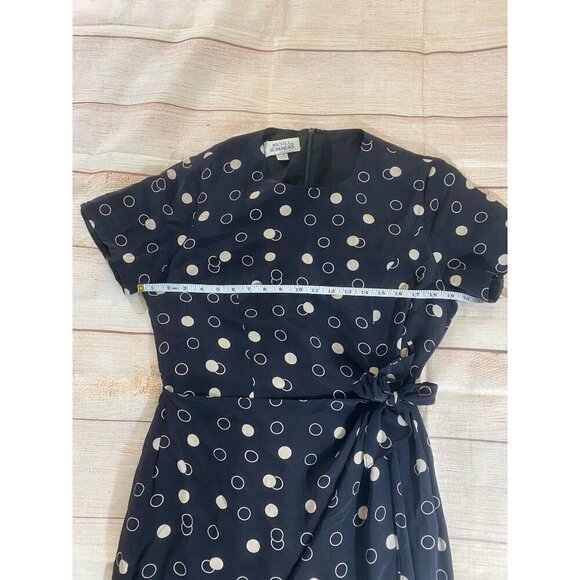 Nicole Summers 100% Silk Women's Polka Dot Wrap Summer Dress - 14 - Picture 7 of 14